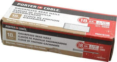 Porter-Cable - 18 Gauge 1-1/4" Long Brad Nails for Power Nailers - Grade 2 Steel, Galvanized Finish, Smooth Shank, Straight Stick Collation, Brad Head, Chisel Point - Best Tool & Supply