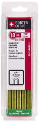 Porter-Cable - 7/8" Long x 1/4" Wide, 18 Gauge Narrow Crown Construction Staple - Grade 2 Steel, Galvanized Finish - Best Tool & Supply