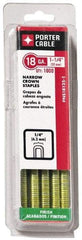 Porter-Cable - 1" Long x 1/4" Wide, 18 Gauge Narrow Crown Construction Staple - Grade 2 Steel, Galvanized Finish - Best Tool & Supply