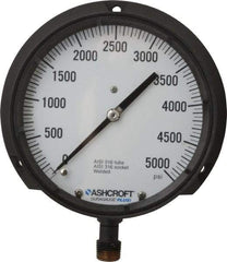 Ashcroft - 6" Dial, 1/2 Thread, 0-5,000 Scale Range, Pressure Gauge - Lower Connection Mount, Accurate to 0.5% of Scale - Best Tool & Supply