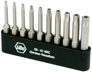 10 Piece - T7s; T8s; T9s; T10s; T15s; T20s; T25s; T27s; T30s; T40s - Security Torx Power Bit Bel Pack Set with Holder - Best Tool & Supply