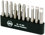 10 Piece - Slotted 3.0; 4.5; 5.5; 6.5mm; Phillips 1; 2; 3 and Square 1; 2; 3 - Power Bit Belt Pack With Holder - Best Tool & Supply