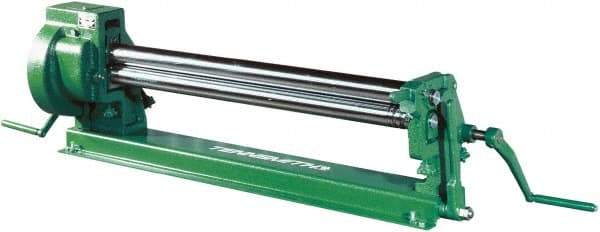 Tennsmith - 20 Gauge Max Stainless Steel Capacity, 49 Inch Max Forming Width, Bench Machine, Manual Slip Roll - 77 Inch Overall Width, x 30 Inch Overall Height, 3 Inch Slip Roll Diameter, 3/8, 1/2, 5/8 Inch Wire Groove Width - Best Tool & Supply