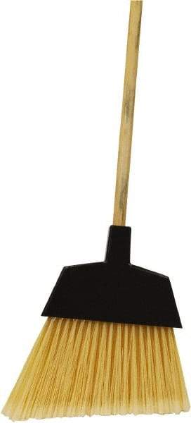 O-Cedar - 12" Wide, Beige PET Bristles, 48" Metal Handle, Angled Broom - Flagged - Best Tool & Supply