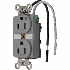 Hubbell Wiring Device-Kellems - 125V 15A NEMA 5-15R Hospital Grade Gray Straight Blade Duplex Receptacle - Best Tool & Supply