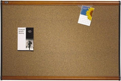 Quartet - 36" Wide x 24" High Open Cork Bulletin Board - Brown - Best Tool & Supply