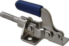 Gibraltar - 100 Lb Load Capacity, Flanged Base, Stainless Steel, Standard Straight Line Action Clamp - 3 Mounting Holes, 0.17" Mounting Hole Diam, 1/4" Plunger Diam, Thumb Handle - Best Tool & Supply