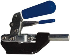 Gibraltar - 600 Lb Load Capacity, Flanged Base, Carbon Steel, Standard Straight Line Action Clamp - 4 Mounting Holes, 0.27" Mounting Hole Diam, 0.44" Plunger Diam, Straight Handle - Best Tool & Supply
