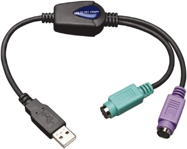 Tripp-Lite - Cable Adapter - USB to PS/2 Connector, Black, Use with Computers - Best Tool & Supply