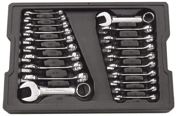 GearWrench - 20 Piece, 3/8" to 15/16" (10mm to 19mm), 12 Point Combination Wrench Set - Inch/Metric Measurement Standard, Full Polish Finish, Comes in Plastic Tray - Best Tool & Supply