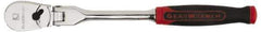 GearWrench - 1/4" Drive Pear Head Ratchet - Chrome Finish, 10-1/2" OAL, 72 Gear Teeth, Cushion Grip Handle, Flex Head - Best Tool & Supply