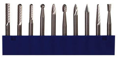 M.A. Ford - 10 Piece, 1/8" Shank Burr Set - Tungsten Carbide, Multiple Head Shape - Best Tool & Supply