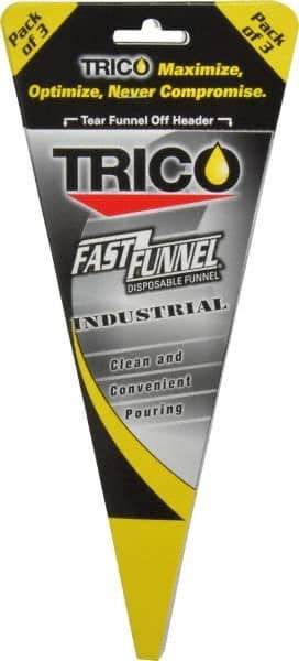 Trico - 32 oz Capacity Heavy-Grade Paper Funnel - 3/4" Tip OD, Yellow, Black, Red & White - Best Tool & Supply