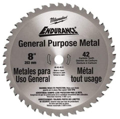 Milwaukee Tool - 8" Diam, 42 Tooth Wet & Dry Cut Saw Blade - Carbide-Tipped, Standard Round Arbor - Best Tool & Supply