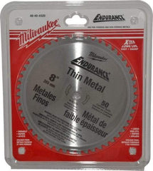 Milwaukee Tool - 8" Diam, 5/8" Arbor Hole Diam, 50 Tooth Wet & Dry Cut Saw Blade - Cermet-Tipped, Burr-Free, Clean, Smooth Action, Standard Round Arbor - Best Tool & Supply