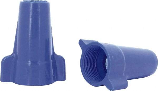 Ideal - 3, 12 to 1, 6 + 2, 8 AWG, 600 Volt, Flame Retardant, Wing Twist on Wire Connector - Blue, 221°F - Best Tool & Supply