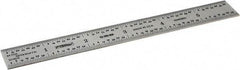 Fowler - 6" Long, 1/64, 1/32" and 0.5, 1mm Graduation, Rigid Steel Rule - English/Metric Graduation Style, Silver - Best Tool & Supply