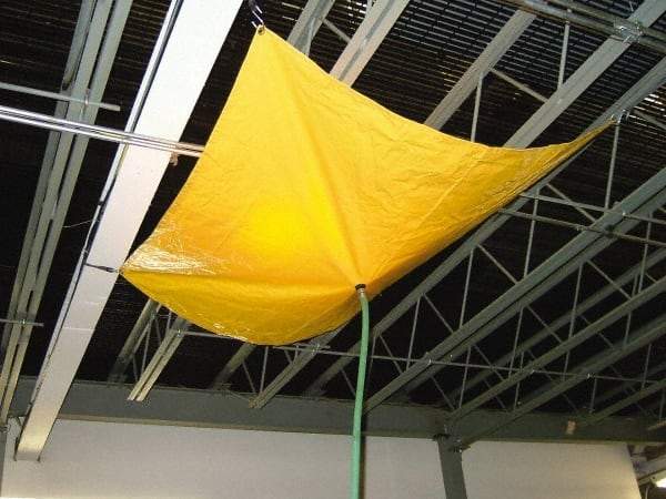 PRO-SAFE - Tarp-Shaped Heavy Duty Roof Leak Diverter - 12' Long x 12' Wide x 18 mil Thick, Yellow - Best Tool & Supply