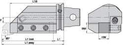 Kennametal - Right Hand Cut, KM63XMZ Modular Connection, Adapter/Mount Lathe Modular Clamping Unit - Through Coolant, Series STAR Straight Side Mount - Exact Industrial Supply