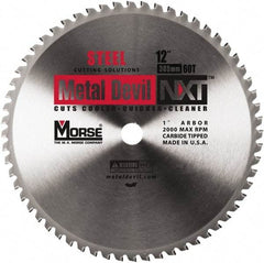 M.K. MORSE - 12" Diam, 1" Arbor Hole Diam, 60 Tooth Wet & Dry Cut Saw Blade - Steel, Standard Round Arbor - Best Tool & Supply