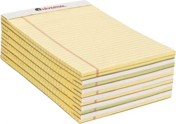 UNIVERSAL - 50 Sheet, 5 x 8", Perforated Style Ruled Pads - Canary - Best Tool & Supply