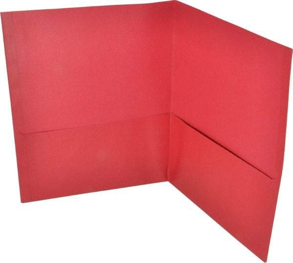 UNIVERSAL - 11" Long x 8-1/2" Wide Leatherette Two-Pocket Portfolios - Red - Best Tool & Supply