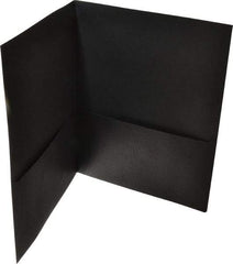 UNIVERSAL - 11" Long x 8-1/2" Wide Leatherette Two-Pocket Portfolios - Black - Best Tool & Supply