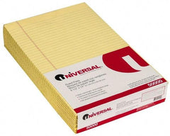 UNIVERSAL - 50 Sheet, 8-1/2 x 14", Glue Top Ruled Writing Pad - Canary - Best Tool & Supply