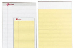 UNIVERSAL - 50 Sheet, 8-1/2 x 14", Perforated Style Ruled Pads - Canary - Best Tool & Supply