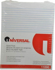 UNIVERSAL - 50 Sheet, 8-1/2 x 11", Glue Top Ruled Writing Pad - White - Best Tool & Supply