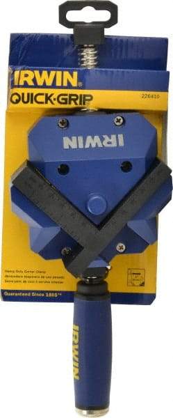 Irwin - Fixed Angle, 2 Axes, 2-3/8" Jaw Height, 3" Max Capacity, Angle & Corner Clamp - 90° Clamping Angle, 3" Throat Depth - Best Tool & Supply