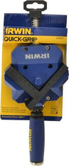 Irwin - Fixed Angle, 2 Axes, 2-3/8" Jaw Height, 3" Max Capacity, Angle & Corner Clamp - 90° Clamping Angle, 3" Throat Depth - Best Tool & Supply