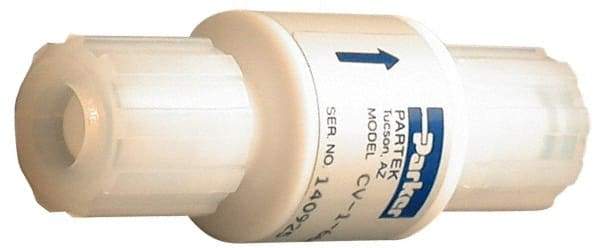 Parker - 1/2" PTFE Check Valve - Inline, PARGRIP x PARGRIP, 120 WOG - Best Tool & Supply