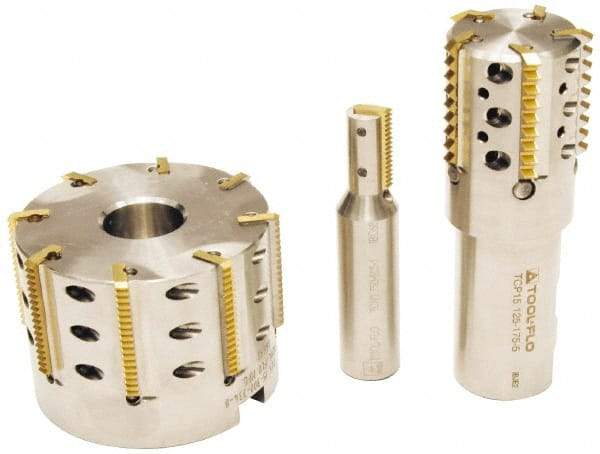 Tool-Flo - 0.969" Cut Diam, 1" Max Depth of Cut, 1" Shank Diam, Internal/External Indexable Thread Mill - Insert Style TI 1N, 2 Inserts, Toolholder Style TCP, 4-1/2" OAL - Best Tool & Supply