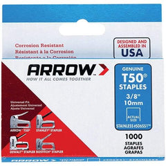 Arrow - 3/8" Wide Stainless Steel Heavy-Duty Staples - 3/8" Leg Length - Best Tool & Supply