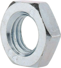 Value Collection - M14x2.00 Steel Right Hand Hex Jam Nut - 22mm Across Flats, 7mm High, Zinc-Plated Finish - Best Tool & Supply