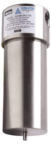 Parker - 3/4" Port, 10" High x 4" Wide, FRL Filter with Stainless Steel Bowl & Manual Drain - 175 Max psi, 275°F Max - Best Tool & Supply