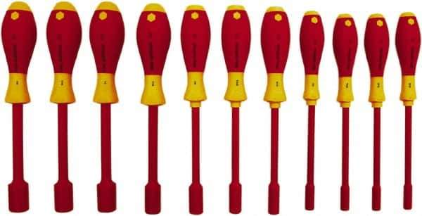 Wiha - 11 Piece 5/32 to 5/8" Insulated Nutdriver Set - Cushion Grip Handle - Best Tool & Supply