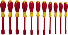 Wiha - 11 Piece 5/32 to 5/8" Insulated Nutdriver Set - Cushion Grip Handle - Best Tool & Supply