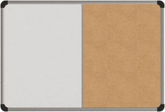 UNIVERSAL - 24" Wide x 18" High Dry Erase Combination Cork Bulletin Board - Melamine, Natural & White - Best Tool & Supply