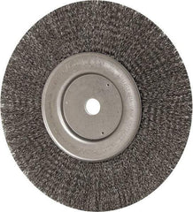 Weiler - 10" OD, 3/4" Arbor Hole, Crimped Steel Wheel Brush - 3/4" Face Width, 2-1/2" Trim Length, 0.014" Filament Diam, 4,000 RPM - Best Tool & Supply