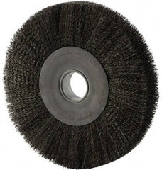 Weiler - 12" OD, 2" Arbor Hole, Crimped Steel Wheel Brush - 2" Face Width, 2-7/8" Trim Length, 0.014" Filament Diam, 3,000 RPM - Best Tool & Supply