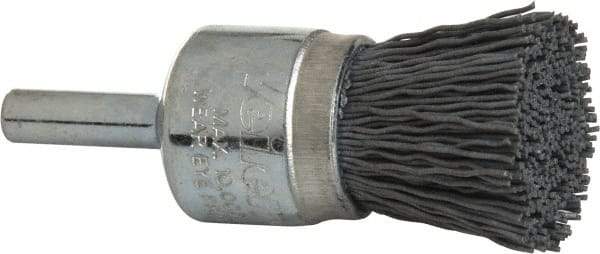 Weiler - 320 Grit, 3/4" Brush Diam, Crimped, End Brush - Extra Fine Grade, 1/4" Diam Shank, 10,000 Max RPM - Best Tool & Supply