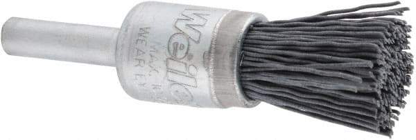 Weiler - 320 Grit, 1/2" Brush Diam, Crimped, End Brush - Extra Fine Grade, 1/4" Diam Shank, 10,000 Max RPM - Best Tool & Supply