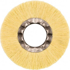 Weiler - 6" OD, 2" Arbor Hole, Natural Fiber Wheel Brush - 5/8" Face Width, 1-1/2" Trim Length, 6,000 RPM - Best Tool & Supply