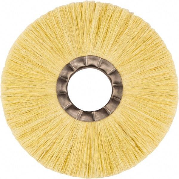 Weiler - 8" OD, 2" Arbor Hole, Natural Fiber Wheel Brush - 5/8" Face Width, 2-1/2" Trim Length, 5,000 RPM - Best Tool & Supply