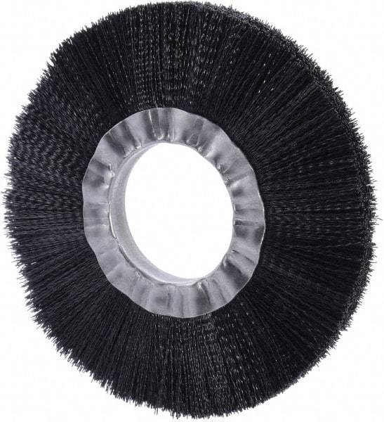 Weiler - 6" OD, 2" Arbor Hole, Nylon Wheel Brush - 3/4" Face Width, 1-1/2" Trim Length, 0.016" Filament Diam, 6,000 RPM - Best Tool & Supply