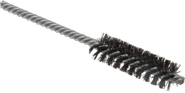 Weiler - 5/8" Diam Helical Steel Tube Brush - Double Spiral, 0.008" Filament Diam, 2" Brush Length, 5" OAL, 7/32" Diam Shank - Best Tool & Supply