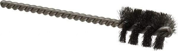 Weiler - 11/16" Diam Helical Steel Tube Brush - 0.005" Filament Diam, 1" Brush Length, 3-1/2" OAL, 3/16" Diam Stainless Steel Shank - Best Tool & Supply