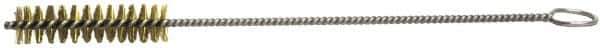 Weiler - 2" Long x 3/8" Diam Stainless Steel Hand Tube Brush - Single Spiral, 8" OAL, 0.006" Wire Diam, 1/8" Shank Diam - Best Tool & Supply